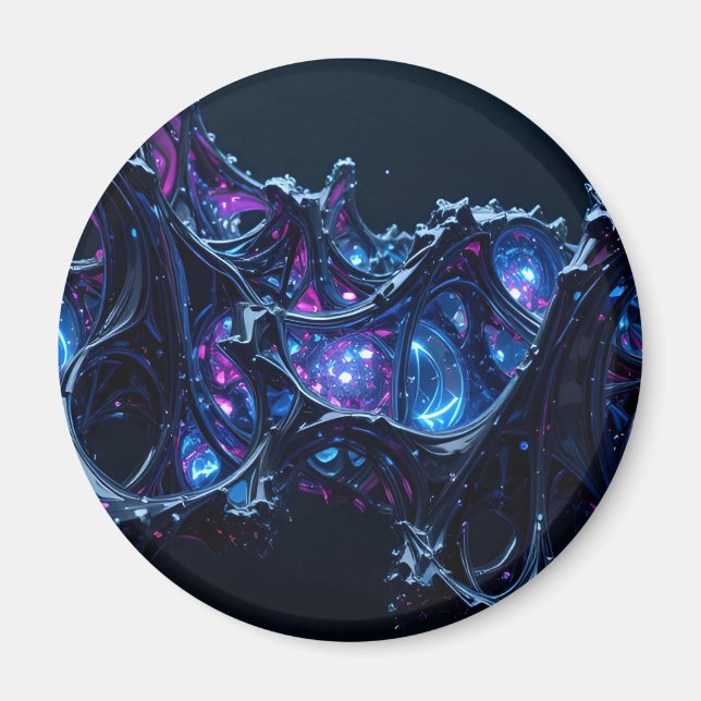 Aimant Neon Nexus : Structure Techno-Organique Intertissé (Devant)