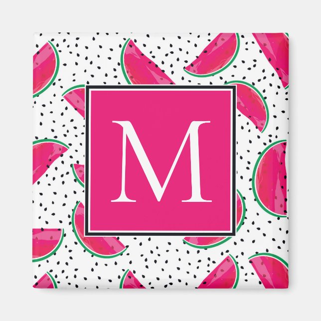 Aimant Neon Watermelon sur le Motif des semences (Devant)