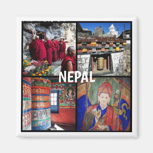 Aimant Népal - Bouddhisme, Stupa, Guru Rinpoché, Prières (Devant)