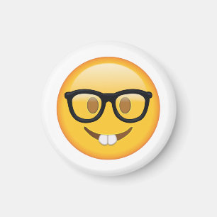 Aimant Nerd avec lunettes - Emoji