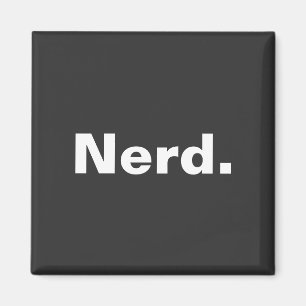 Aimant Nerd un mot blanc texte minimalisme drôle design