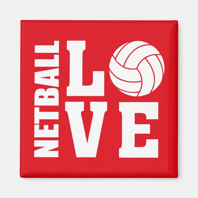 Aimant Netball players, Red Netball Love (Devant)