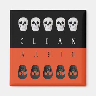 Aimant Nettoyant Crâne sec Orange Noir Lave-vaisselle si
