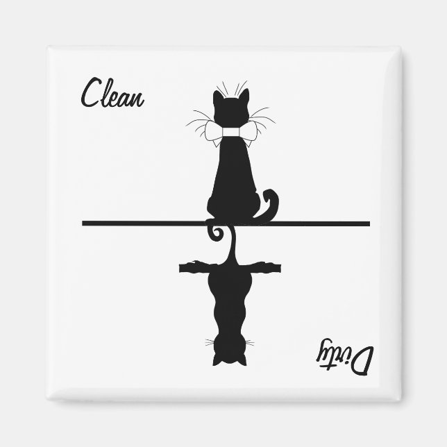 Aimant Nettoyer / Chat sale (Devant)