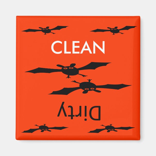 Aimant Nettoyer sale Halloween chauve-souris lave-vaissel (Devant)