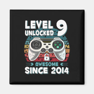 Aimant Neuf Anniversaire 9 ans Son garçon amusant Gamer 9