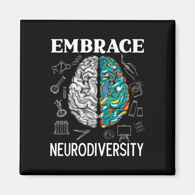 Aimant Neurodiversité et sensibilisation Santé mentale (Devant)