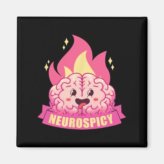 Aimant Neurodiversité Neuroépicée Adhd Asd Autisme Kawaii (Devant)