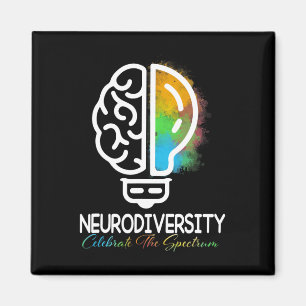 Aimant Neurodiversité Spectre Autisme Asd Adhd Rainbow Br