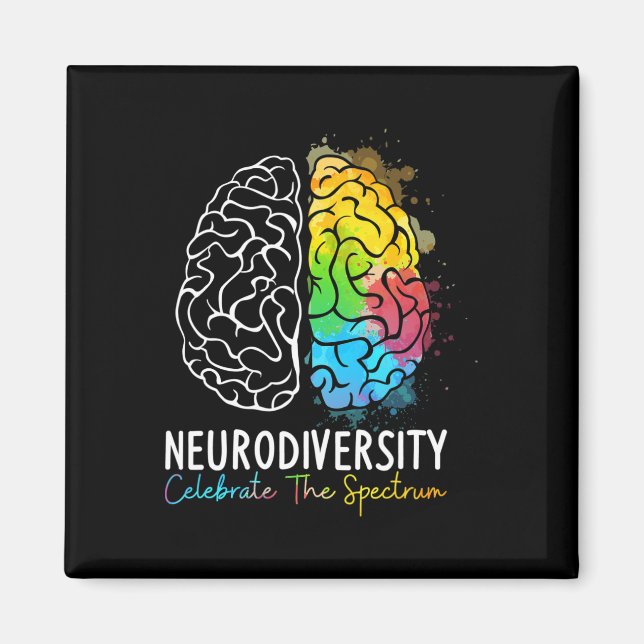 Aimant Neurodiversité - spectre autistique Asd Adhd Arc e (Devant)