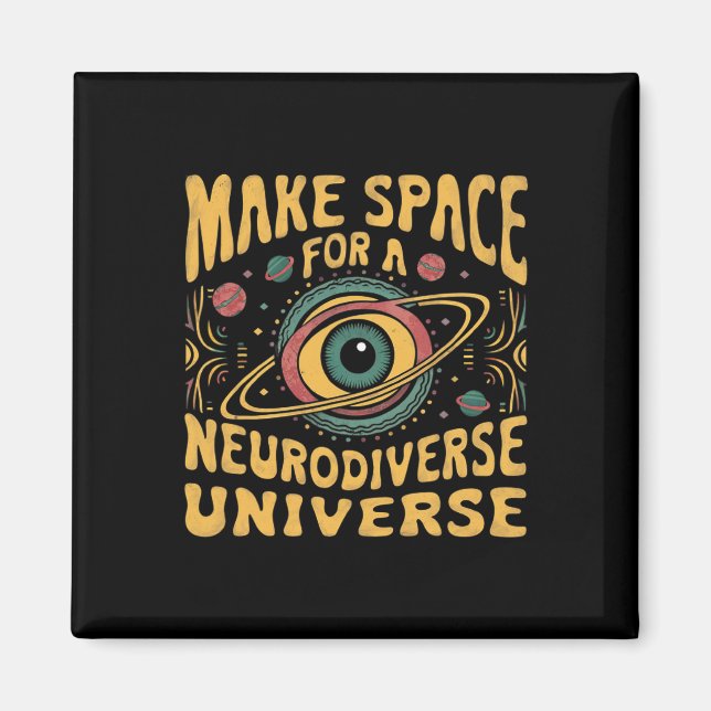 Aimant Neurodiversité Univers Neurodiversité Adhd Autisme (Devant)