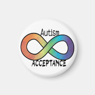 Aimant Neurodiversity Autism Acceptance Rainbow Button