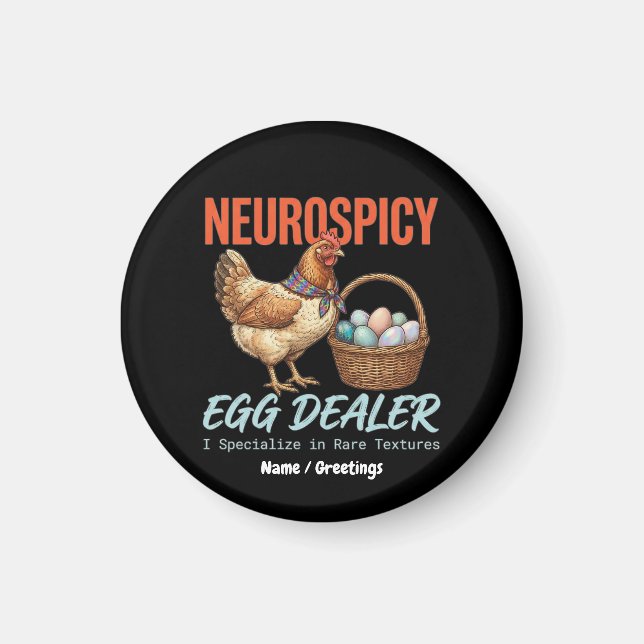 Aimant Neurospicy Egg Dealer Vintage Hen Rare Textures  (Devant)