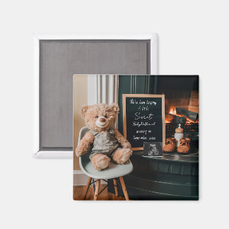 Aimant Neutral modern minimal pregnancy announcement gift