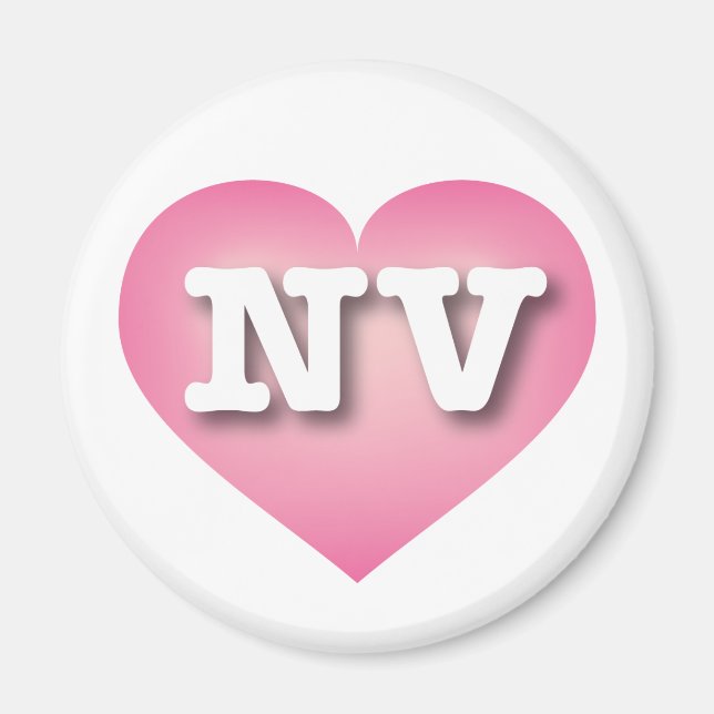 Aimant Nevada Pink Fade Heart - J'aime NV (Devant)