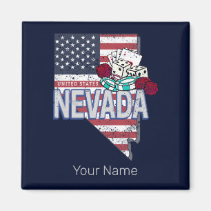 Aimant Nevada United States Retro Map Vintage USA Casino