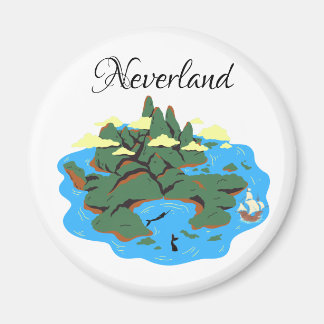 Aimant Neverland Island avec sirènes et bateau pirate