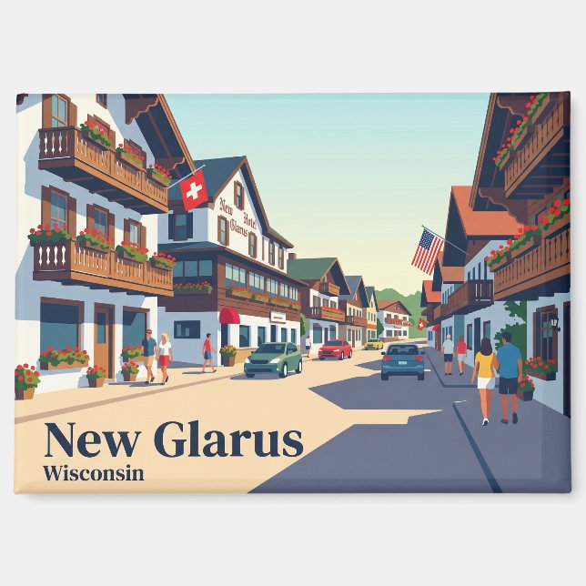 Aimant New Glarus, Wisconsin États-Unis (Recto)