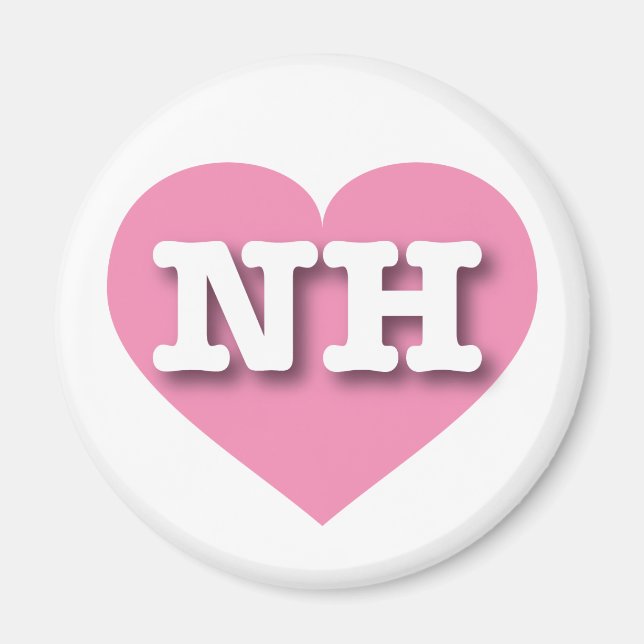 Aimant New Hampshire Pink Heart - J'aime NH (Devant)