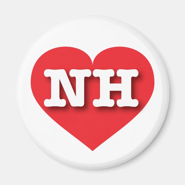 Aimant New Hampshire Red Heart - J'aime NH (Devant)