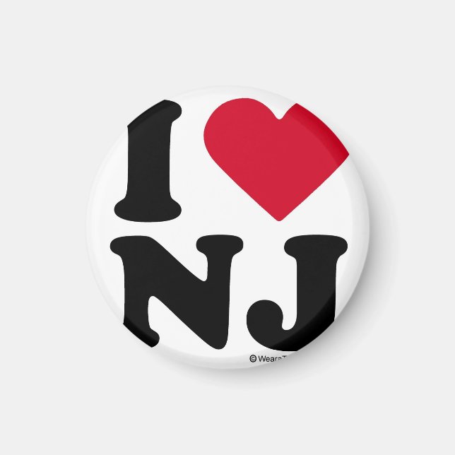 AIMANT NEW JERSEY - "I LOVE NJ" "I LOVE NEW JERSEY" (Devant)