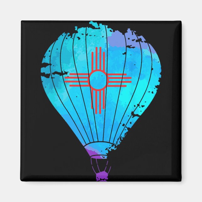 Aimant New Mexico Festival Hot Air Balloon Zia Gift  (Devant)