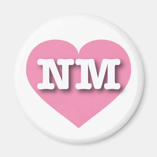 Aimant New Mexico Pink Heart - I love NM (Devant)
