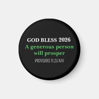 Aimant New Year 2026 Blessings Festive Simple Black