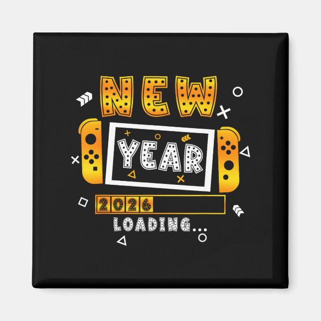 Aimant New Year 2026 Loading Video Gamers New Years Eve P (Devant)