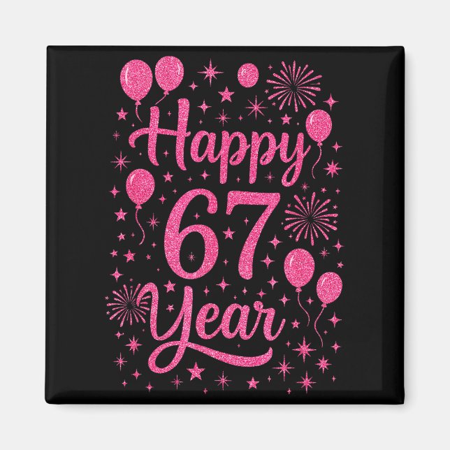 Aimant New Year's Eve 2026 Happy 67 Year Gen Z Funny Meme (Devant)