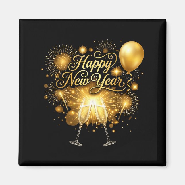 Aimant New Years Eve Party Supplies 2026 Happy New Year F (Devant)