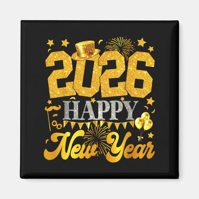 Aimant New Years Eve Party Supplies 2026 Happy New Year F (Devant)