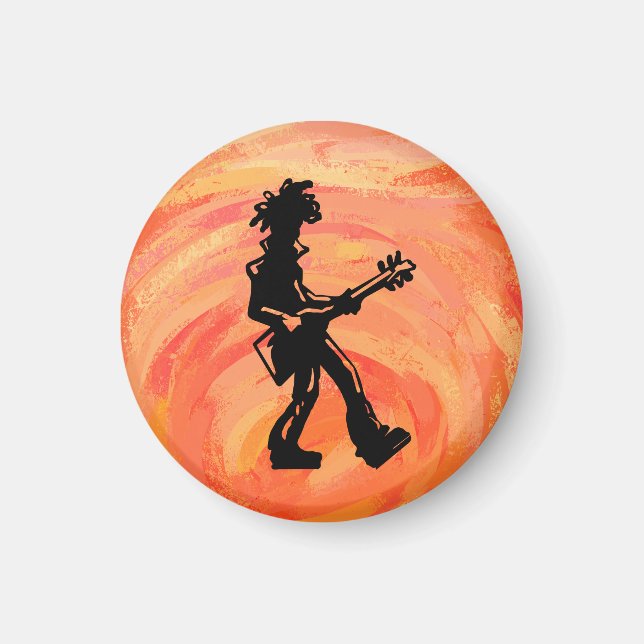 Aimant New York Boogie Nights Guitare Orange (Devant)