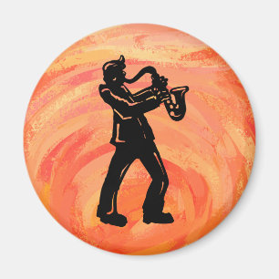 Aimant New York Boogie Nights Saxophone Orange