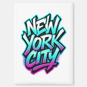 Aimant New York City Neon Graffiti Street Art Design