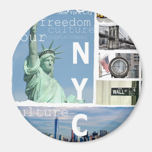 Aimant New York City Nyc Elégant cercle Modèle moderne
