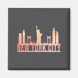 Aimant New York City Usa Paysage Urbain Toit Drôle Cadeau