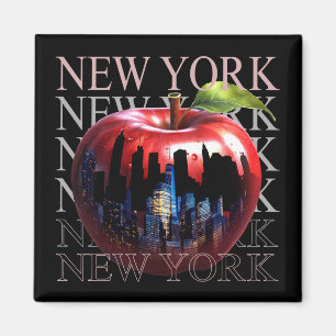 Aimant New York La Grosse Pomme Fruit Silhouette City