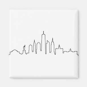Aimant NEW YORK NYC Manhattan USA City Skyline Silhouette