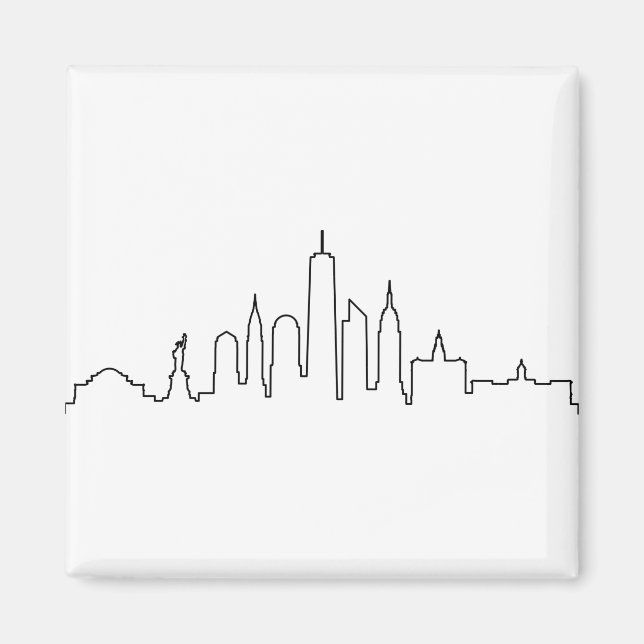 Aimant NEW YORK NYC Manhattan USA City Skyline Silhouette (Devant)