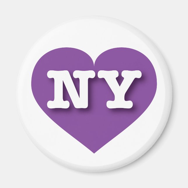 Aimant New York Purple Heart - J'aime NY (Devant)