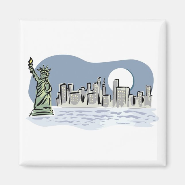 Aimant New York Skyline par Moonlight (Devant)
