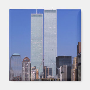 Aimant New York, USA. Tours jumelles du célèbre Monde