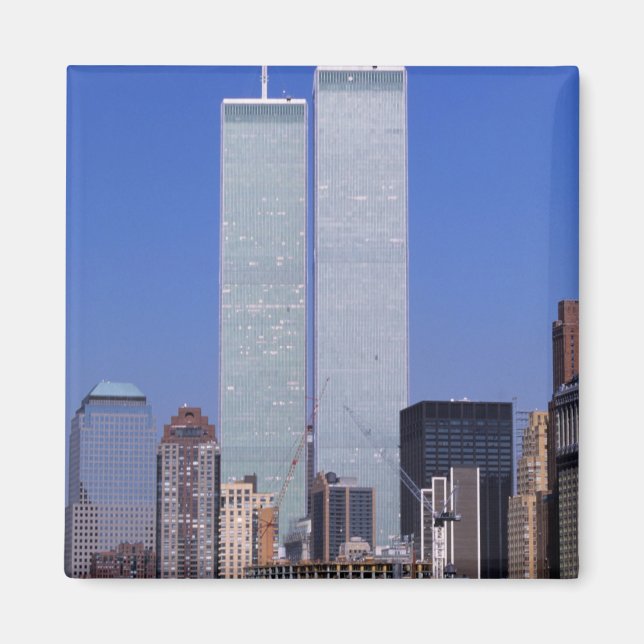 Aimant New York, USA. Tours jumelles du célèbre Monde (Devant)