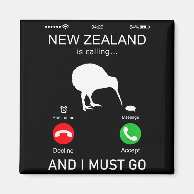 Aimant New Zealand Is Calling And I Must Go, Zealand Funn (Devant)