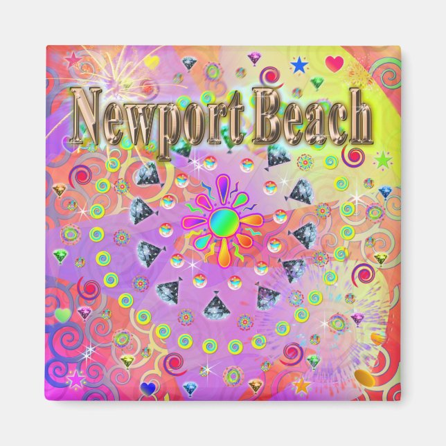 Aimant Newport Beach Lucky Golden Coussin (Devant)
