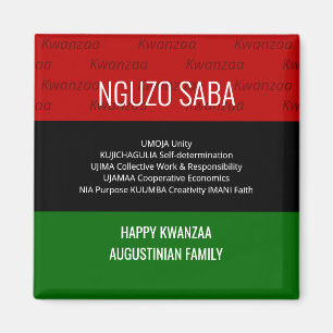 Aimant NGUZO SABA 7 Principes Happy Kwanzaa