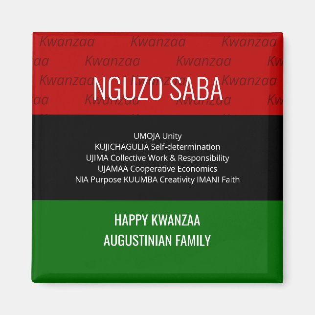 Aimant NGUZO SABA 7 Principes Happy Kwanzaa (Devant)