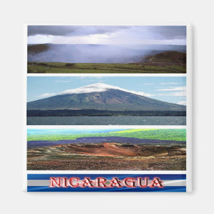 Aimant NI - Nicaragua - Collage de mosaïque de volcan