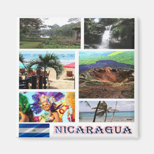 Aimant NI - Nicaragua - Mosaïque de volcan - Collage